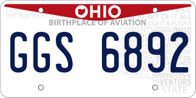 OH license plate GGS6892