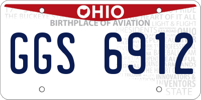 OH license plate GGS6912