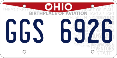 OH license plate GGS6926