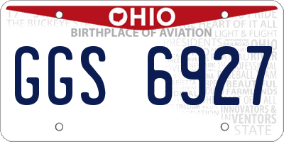 OH license plate GGS6927