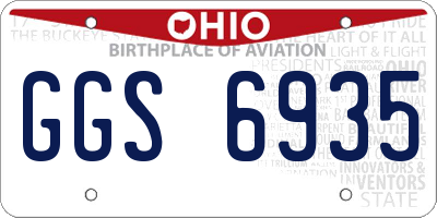 OH license plate GGS6935