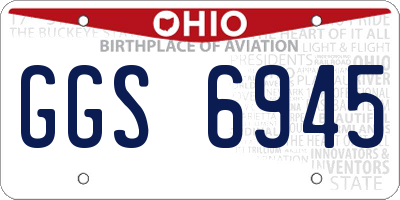 OH license plate GGS6945