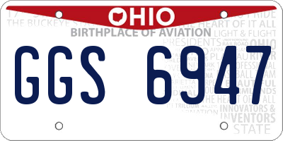 OH license plate GGS6947