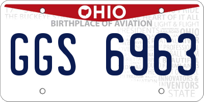 OH license plate GGS6963