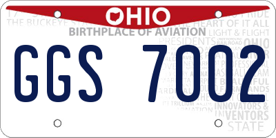 OH license plate GGS7002