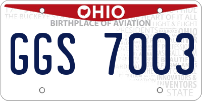 OH license plate GGS7003