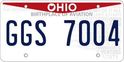 OH license plate GGS7004