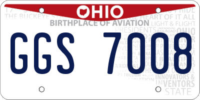 OH license plate GGS7008