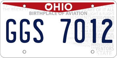 OH license plate GGS7012