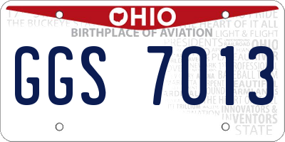 OH license plate GGS7013