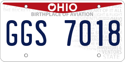 OH license plate GGS7018