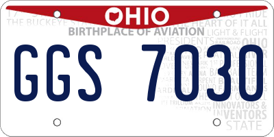 OH license plate GGS7030