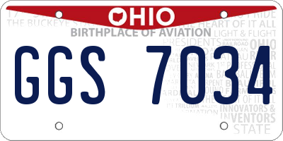 OH license plate GGS7034