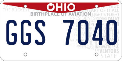 OH license plate GGS7040