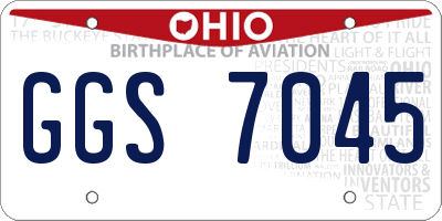OH license plate GGS7045