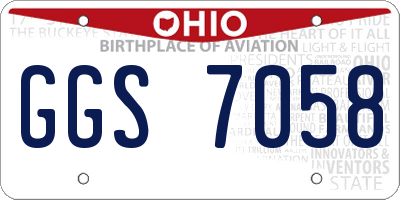 OH license plate GGS7058