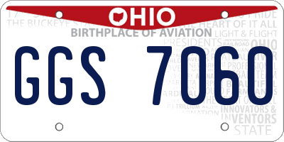 OH license plate GGS7060