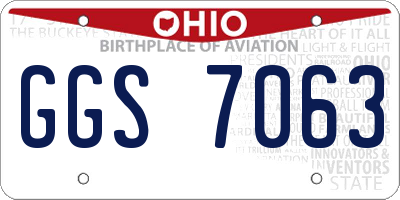 OH license plate GGS7063