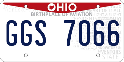 OH license plate GGS7066
