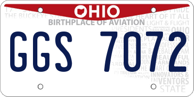 OH license plate GGS7072