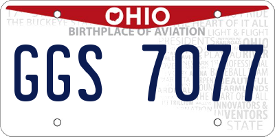 OH license plate GGS7077