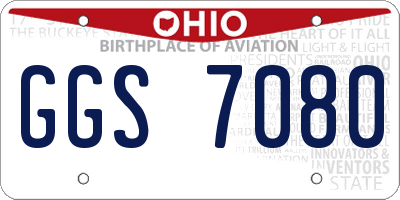 OH license plate GGS7080