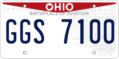 OH license plate GGS7100