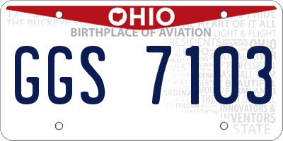 OH license plate GGS7103