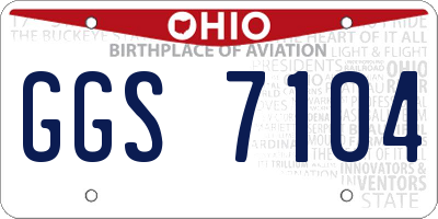 OH license plate GGS7104