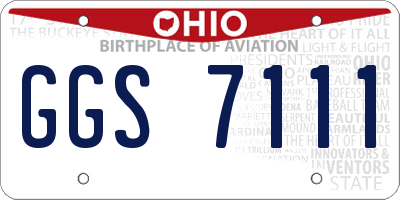 OH license plate GGS7111