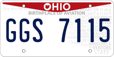 OH license plate GGS7115