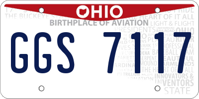 OH license plate GGS7117