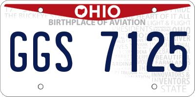 OH license plate GGS7125