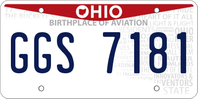 OH license plate GGS7181