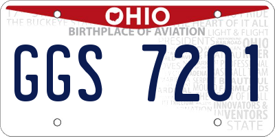 OH license plate GGS7201