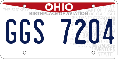 OH license plate GGS7204