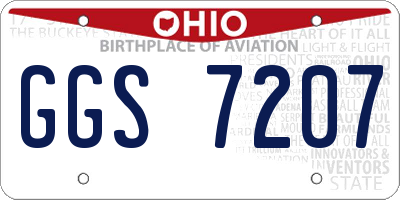 OH license plate GGS7207