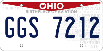 OH license plate GGS7212