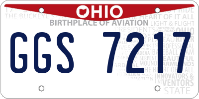 OH license plate GGS7217