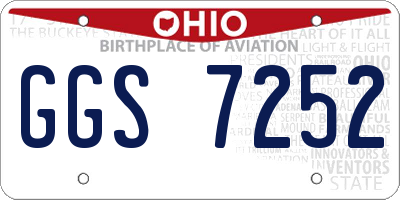 OH license plate GGS7252