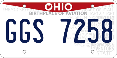 OH license plate GGS7258
