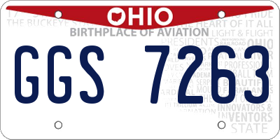 OH license plate GGS7263