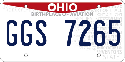 OH license plate GGS7265