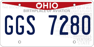 OH license plate GGS7280