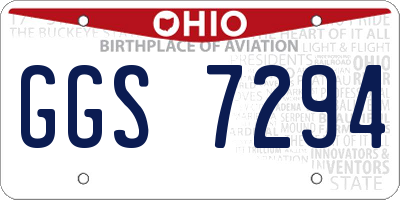 OH license plate GGS7294