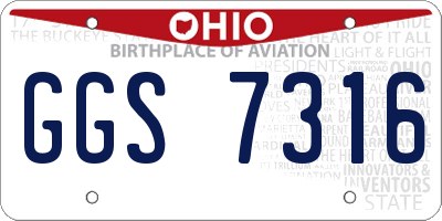 OH license plate GGS7316