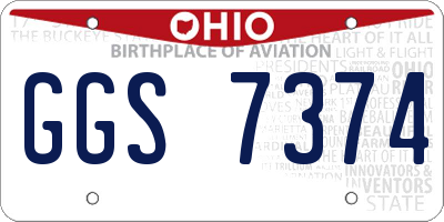 OH license plate GGS7374