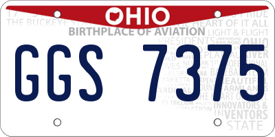 OH license plate GGS7375