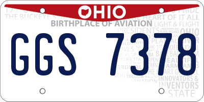 OH license plate GGS7378