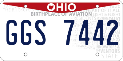 OH license plate GGS7442